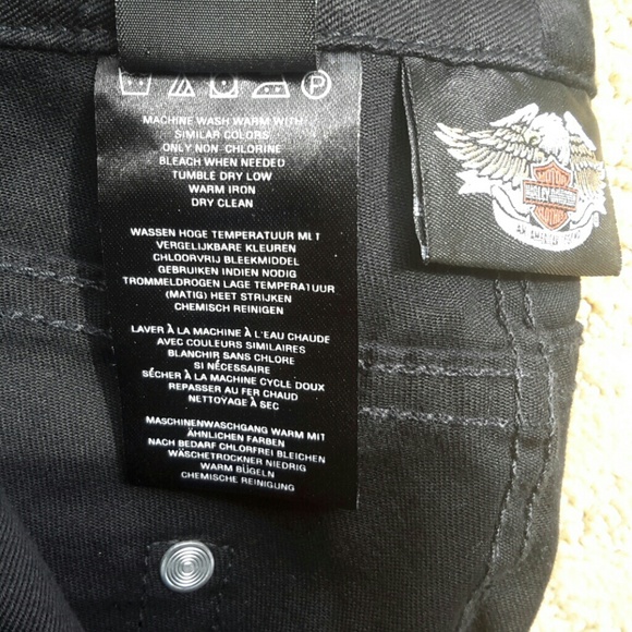 HARLEY-DAVIDSON LADIES TWILL JEANs NWOT BLACK - Picture 4 of 4